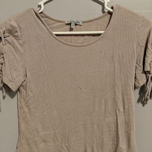Charlotte Russe - Dark Tan Short Sleeve Shirt